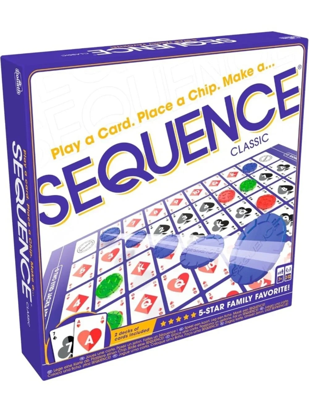 Original SEQUENCE Game - Folding Board, Cards & Chips - Family Fun Game Night!
